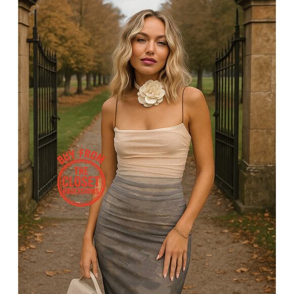 Zara Dresses & Skirts - ZARA BLOGGER FAVE!!! Fitted Gradient Midi Dress NWT 🤍